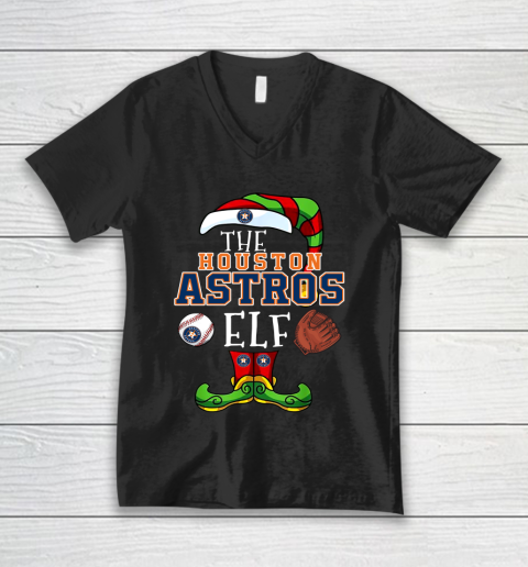Houston Astros Christmas ELF Funny MLB V-Neck T-Shirt