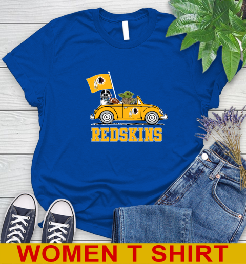 NFL Football Washington Redskins Darth Vader Baby Yoda Driving Star Wars Shirt Women's T-Shirt 9