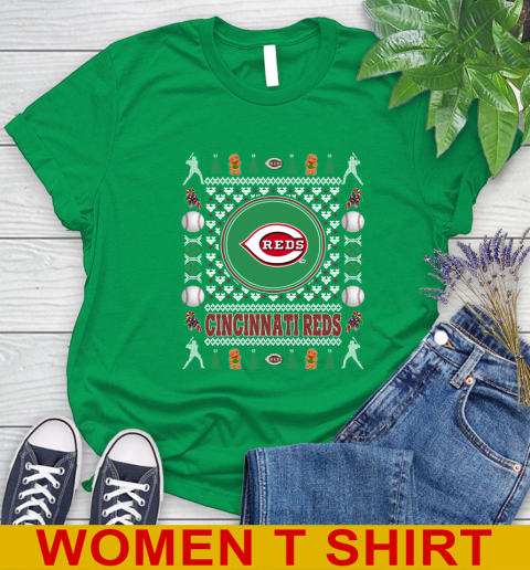 Cincinnati Reds Merry Christmas MLB Baseball Loyal Fan Women's T-Shirt 7
