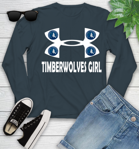 NBA Minnesota Timberwolves Girl Under Armour Basketball Sports Youth Long Sleeve 9