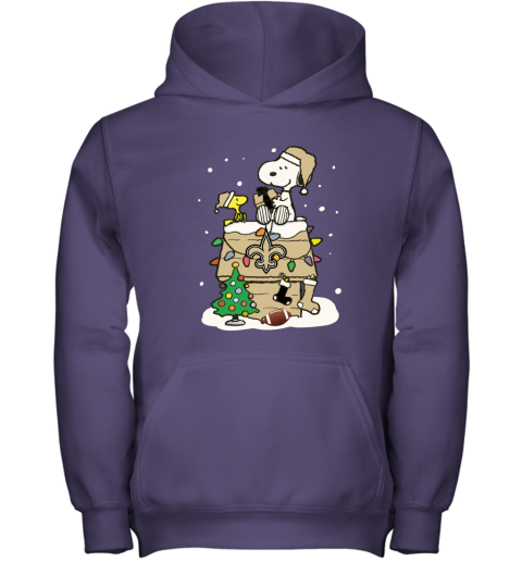 kt25 a happy christmas with new orleans saints snoopy youth hoodie 43 front purple