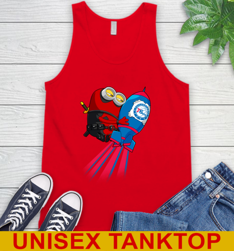 NBA Basketball Philadelphia 76ers Deadpool Minion Marvel Shirt Tank Top 5