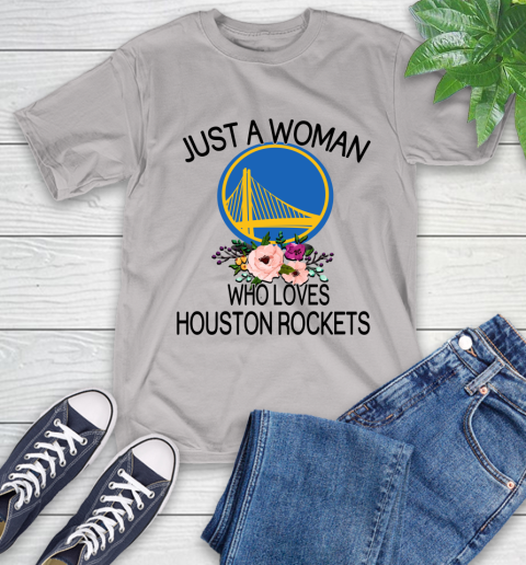 NBA Just A Woman Who Loves Houston Rockets Basketball Sports T-Shirt 12