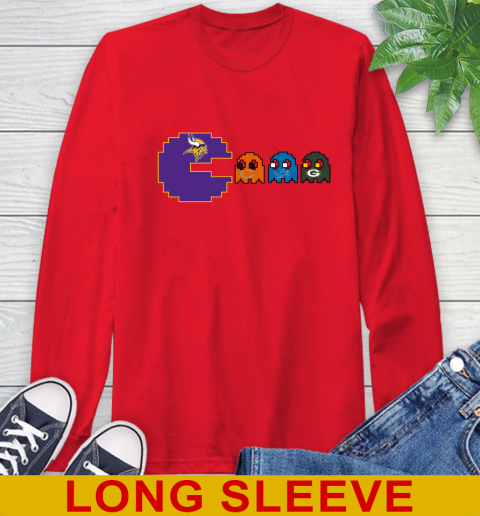 Minnesota Vikings NFL Football Pac Man Champion Long Sleeve T-Shirt 10