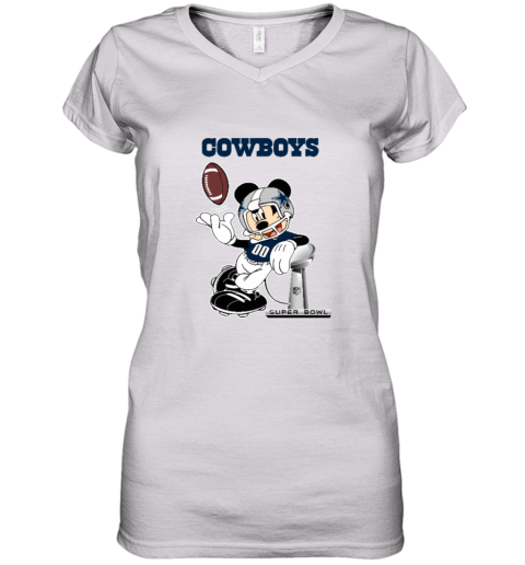 Dallas Cowboys Women's Deep V-neck T Shirt Summer Casual