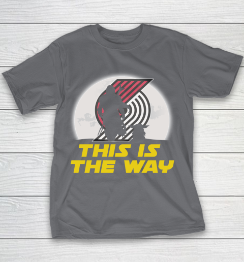 Portland Trail Blazers NBA Basketball Star Wars Yoda And Mandalorian This Is The Way Youth T-Shirt 5