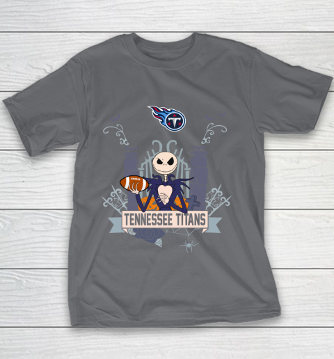 NFL Tennessee Titans Football Jack Skellington Halloween Youth T-Shirt 5