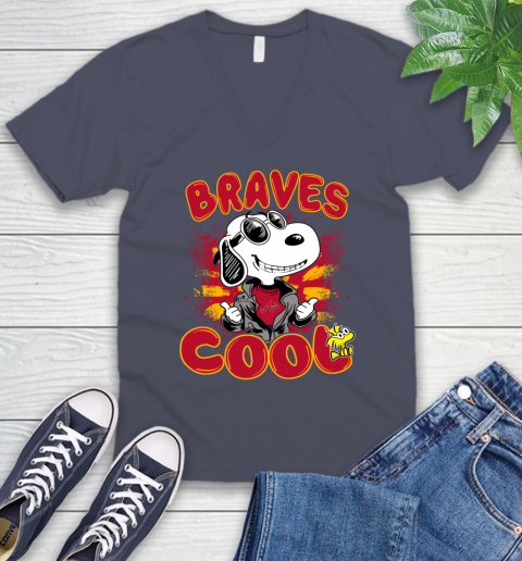 MLB Baseball Atlanta Braves Cool Snoopy Shirt V-Neck T-Shirt 7