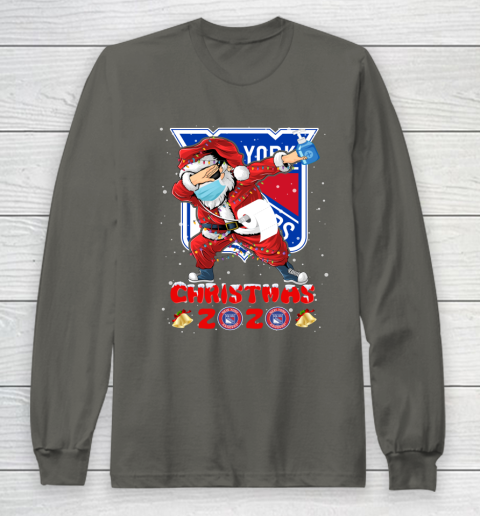 New York Rangers Funny Santa Claus Dabbing Christmas 2020 NHL Long Sleeve T-Shirt 5