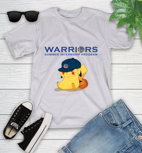 NBA Pikachu Basketball Sports Golden State Warriors Youth T-Shirt 4