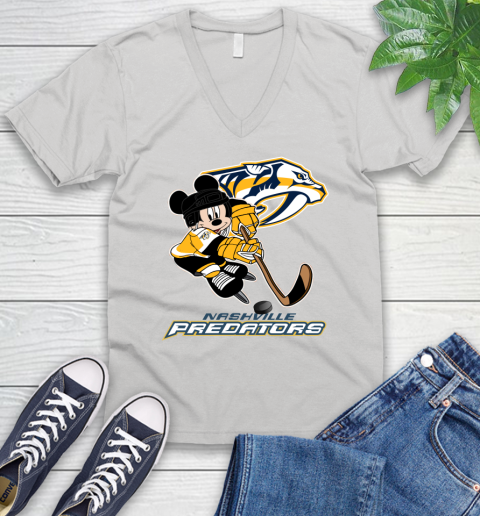NHL Nashville Predators Mickey Mouse Disney Hockey T Shirt V-Neck T-Shirt