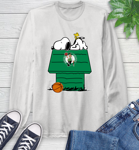Boston Celtics NBA Basketball Snoopy Woodstock The Peanuts Movie Long Sleeve T-Shirt