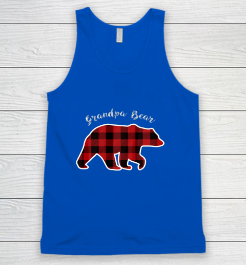 GRANDPA BEAR Men Red Plaid Christmas Pajama Family Gift Tank Top 4