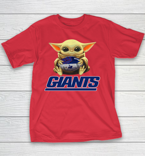 NFL Football New York Giants Baby Yoda Star Wars Youth T-Shirt 10