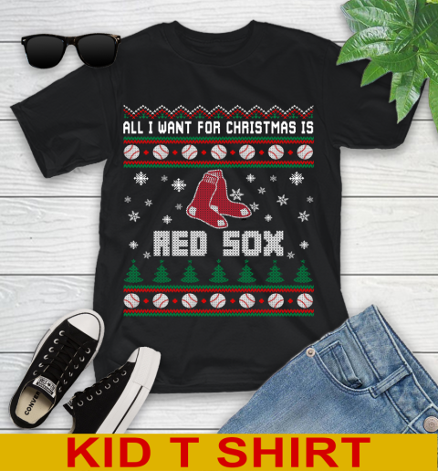 MLB All I Want For Christmas Is Boston Red Sox Baseball Sports 97