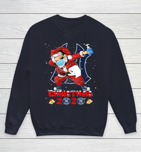 New York Yankees Funny Santa Claus Dabbing Christmas 2020 MLB Youth Sweatshirt 2