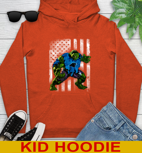 Carolina Panthers Hulk Marvel Avengers NFL Football American Flag Youth Hoodie 4
