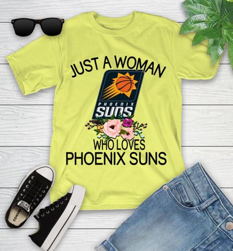 NBA Just A Woman Who Loves Phoenix Suns Basketball Sports Youth T-Shirt 5