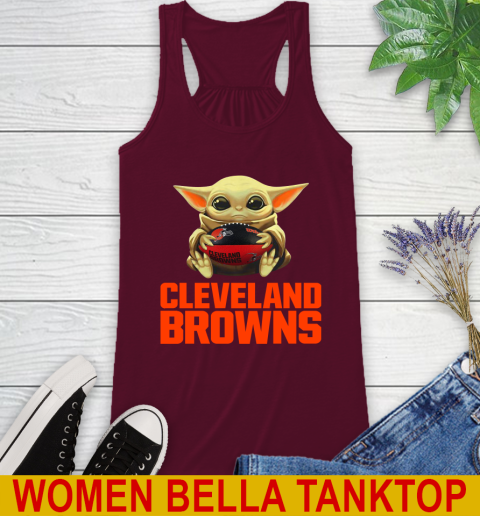 NFL Football Cleveland Browns Baby Yoda Star Wars Shirt Racerback Tank 3