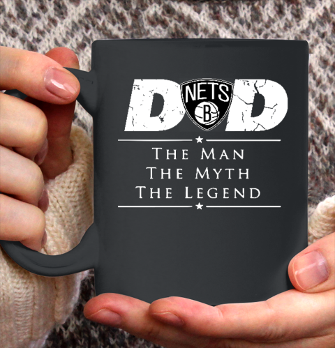 Brooklyn Nets NBA Basketball Dad The Man The Myth The Legend Ceramic Mug 11oz 2
