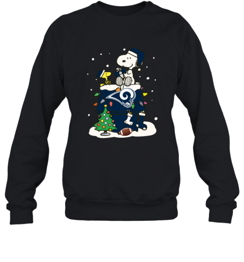 hgnj a happy christmas with los angeles rams snoopy sweatshirt 35 front black