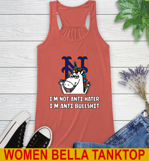 New York Mets MLB Baseball Unicorn I'm Not Anti Hater I'm Anti Bullshit Racerback Tank 4