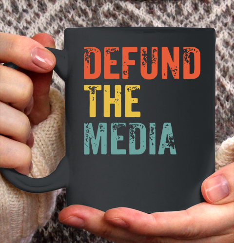 Defund The Media Retro Vintage Ceramic Mug 11oz 3