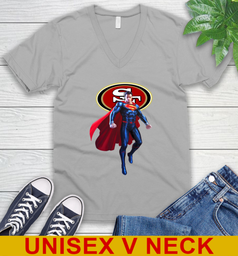 NFL Superman DC Sports Football San Francisco 49ers V-Neck T-Shirt 4