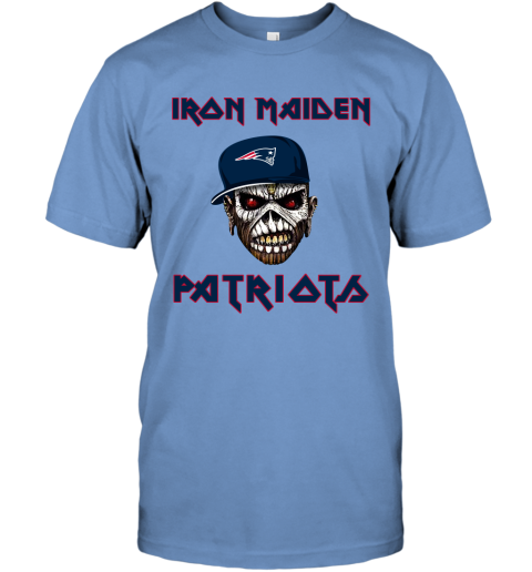 NFL New England Patriots Iron Maiden Rock Band Music Football Sports 53Ol7FG0r4v classic t shirt 2 95 151514 front carolina blue