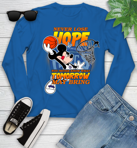 Sacramento Kings NBA Basketball Mickey Disney Never Lose Hope Youth Long Sleeve 10