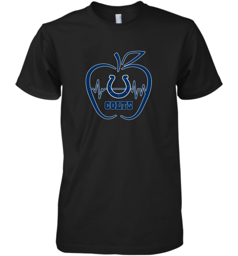 Apple Heartbeat Teacher Symbol Indianapolis Colts Premium Men's T-Shirt