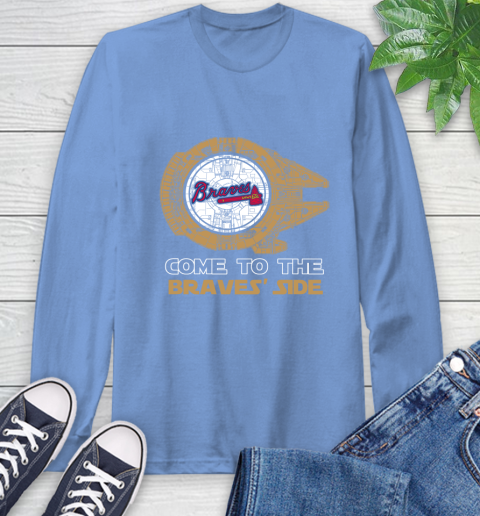 MLB Come To The Atlanta Braves Side Star Wars Baseball Sports Long Sleeve T-Shirt 12