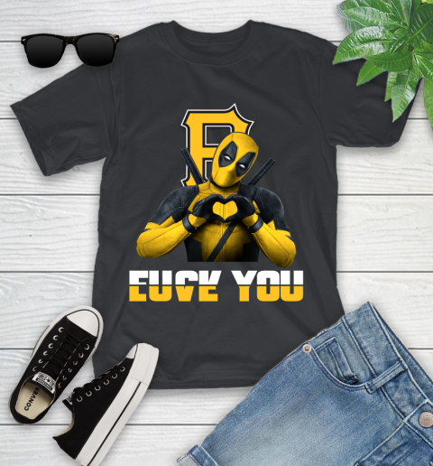 MLB Pittsburgh Pirates Deadpool Love You Fuck You Baseball Sports Youth T-Shirt 1