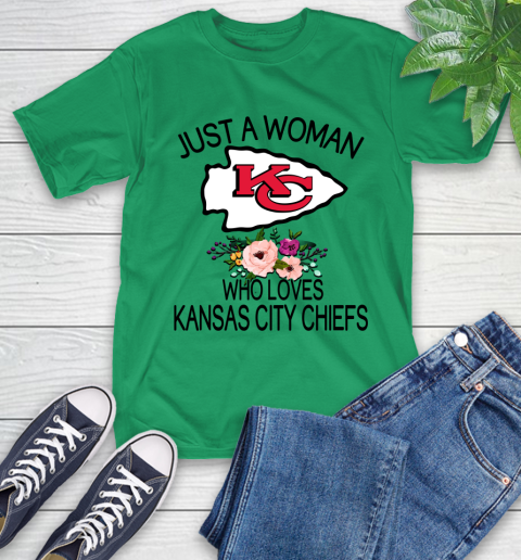 NFL Just A Woman Who Loves Kansas City Chiefs Football Sports T-Shirt 5