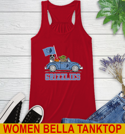 NBA Basketball Memphis Grizzlies Darth Vader Baby Yoda Driving Star Wars Shirt Racerback Tank 6