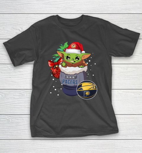 Indiana Pacers Christmas Baby Yoda Star Wars Funny Happy NBA T-Shirt 2
