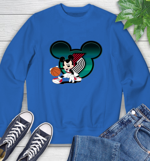 NBA Portland Trail Blazers Mickey Mouse Disney Basketball Sweatshirt 8