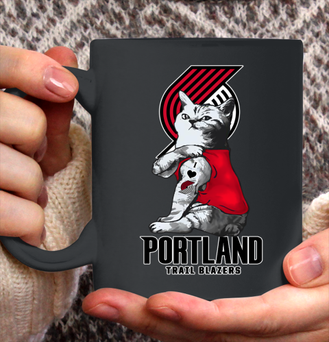 NBA Basketball My Cat Loves Portland Trail Blazers Ceramic Mug 11oz 2