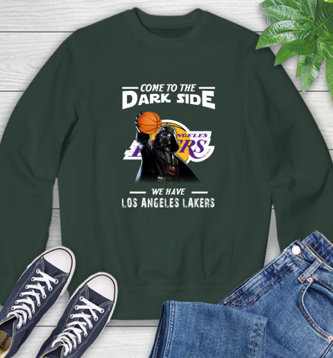 NBA Come To The Dark Side We Have Los Angeles Lakers Star Wars Darth Vader Basketball Sweatshirt 12