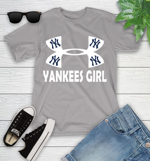 MLB New York Yankees Girl Under Armour Baseball Sports Youth T-Shirt 4