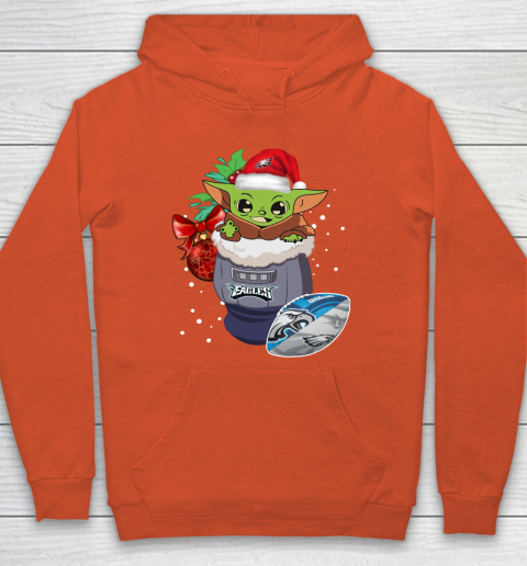 Philadelphia Eagles Christmas Baby Yoda Star Wars Funny Happy NFL Hoodie 5