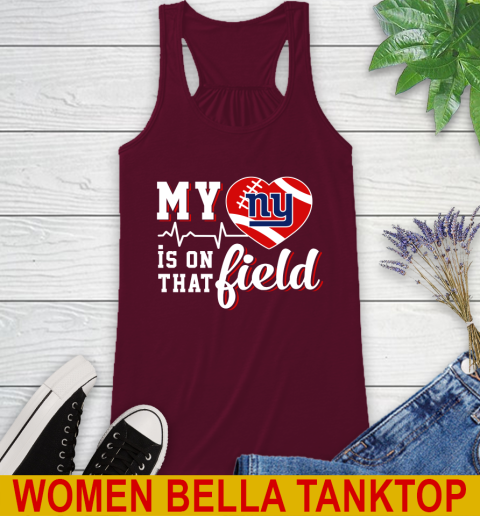 NFL My Heart Is On That Field Football Sports New York Giants Racerback Tank 2