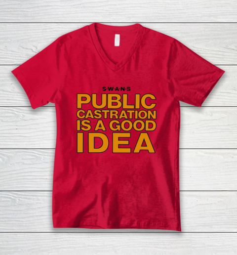 Public Castration Is A Good Idea SWANS V-Neck T-Shirt 3