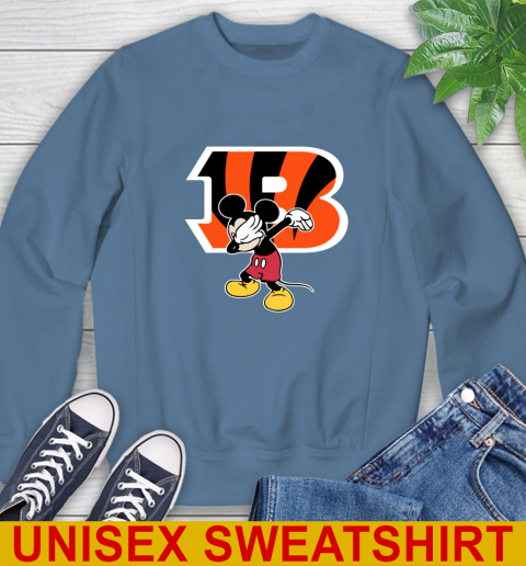 Cincinnati Bengals NFL Football Dabbing Mickey Disney Sports Sweatshirt 8