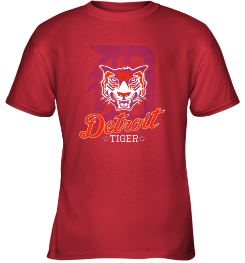 ynkz tiger mascot distressed detroit baseball t shirt new youth t shirt 26 front red