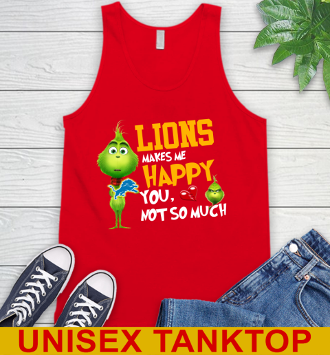 NFL Detroit Lions Makes Me Happy You Not So Much Grinch Football Sports Tank Top 5