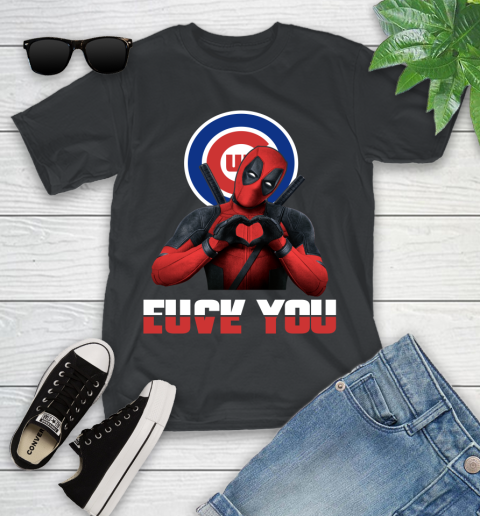 MLB Chicago Cubs Deadpool Love You Fuck You Baseball Sports Youth T-Shirt