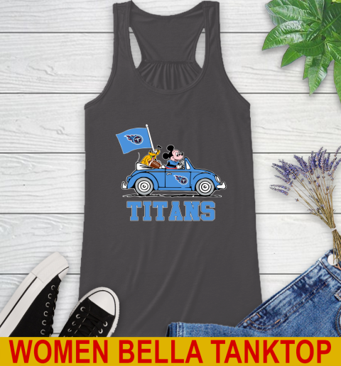 NFL Football Tennessee Titans Pluto Mickey Driving Disney Shirt Racerback Tank 12