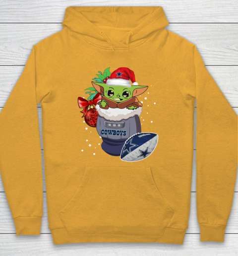 Dallas Cowboys Christmas Baby Yoda Star Wars Funny Happy NFL Hoodie 3