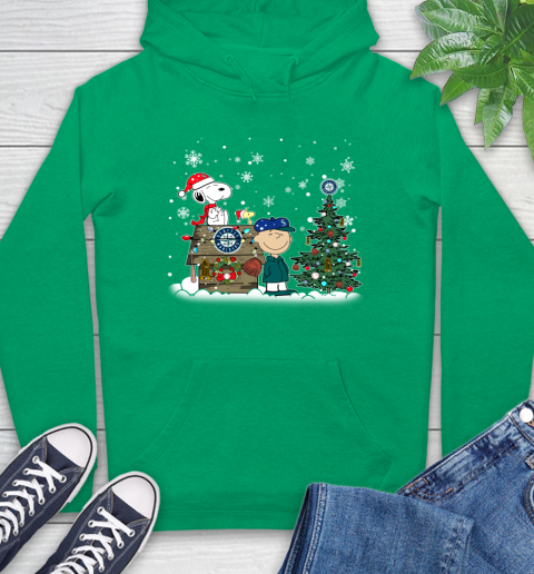 MLB Seattle Mariners Snoopy Charlie Brown Christmas Baseball Commissioner's Trophy Hoodie - Image 9
